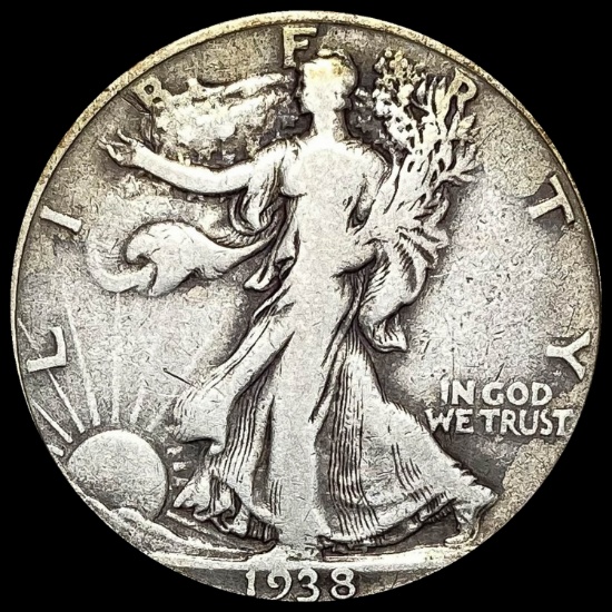 1938-D Silver Walking Liberty Half Dollar NICELY CIRCULATED