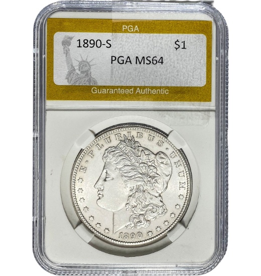 1890-S Morgan Dollar PGA MS64 SILVER