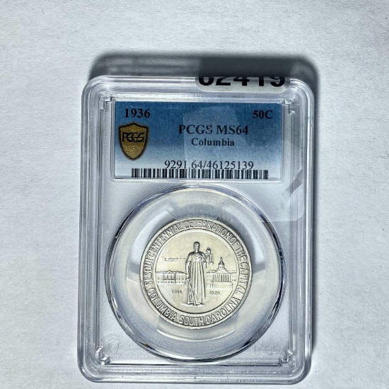 1936 Columbia 50C PCGS MS64