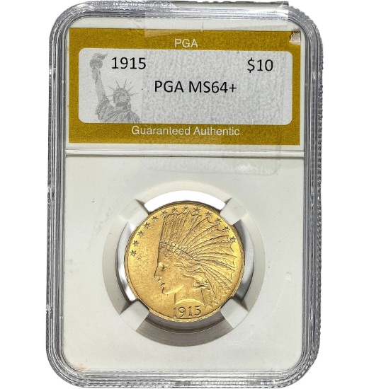 1915 $10 Gold Indian PGA MS64+