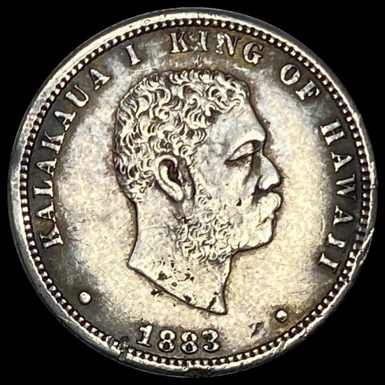 1883 Hawaii Silver 1/4 Dollar LIGHTLY CIRCULATED