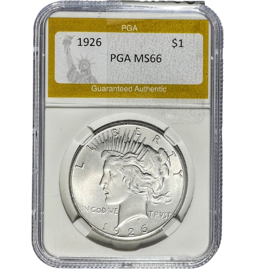 1926 Peace Dollar PGA MS66 SILVER