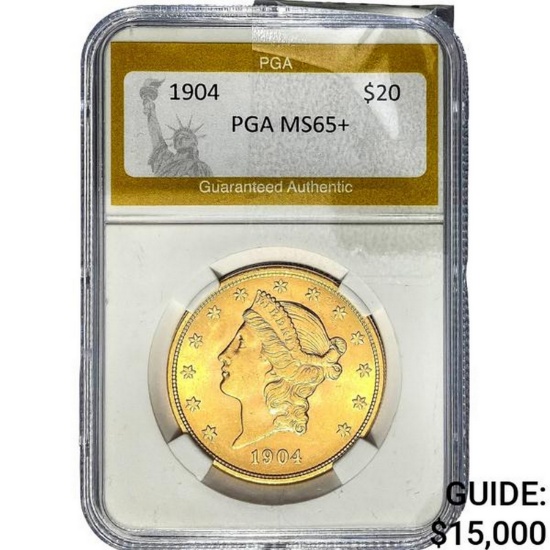 1904 $20 Liberty Head Double Eagle PGA MS65+