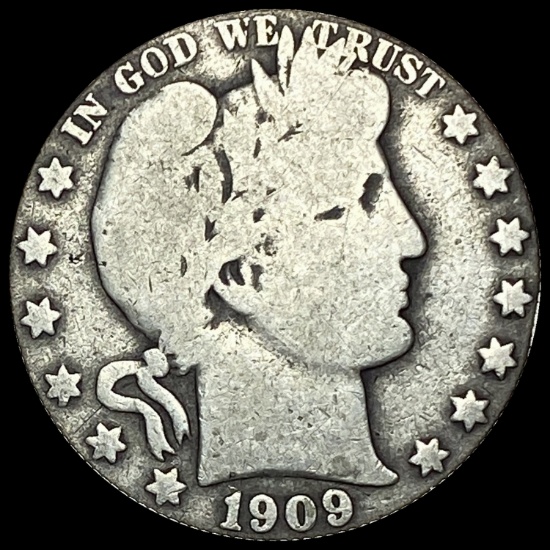 1909 Silver Barber Half Dollar NICELY CIRCULATED