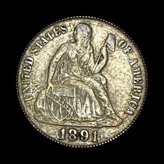 1891 Silver Seated Liberty Dime LIGHTLY CIRCULATED