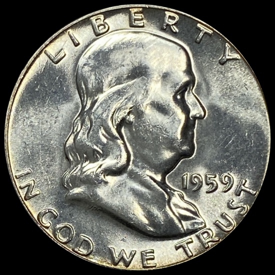 1959 Silver Franklin Half Dollar SUPERB GEM BU