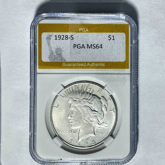 1928-S Silver Peace Dollar PGA MS64