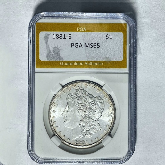 1881-S Morgan Silver Dollar PGA MS65