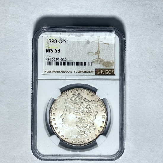 1898 O Morgan Dollar NGC MS 63 SILVER