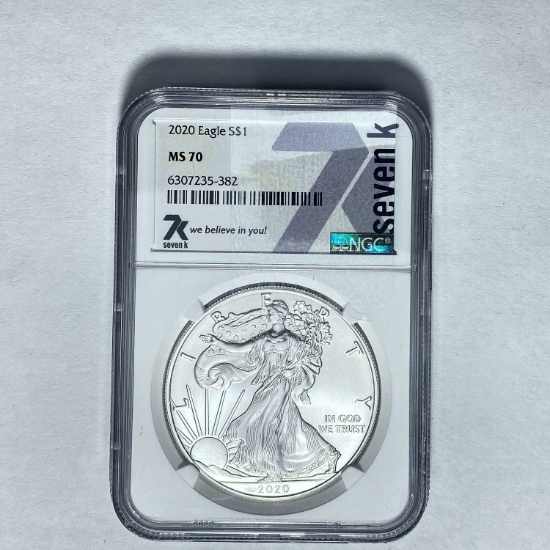 2020 Silver Eagle NGC MS 70