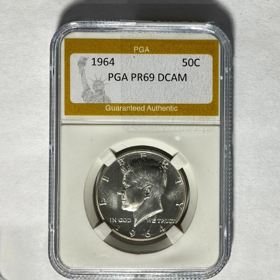 1964 Kennedy Half Dollar PGA PR69 DCAM