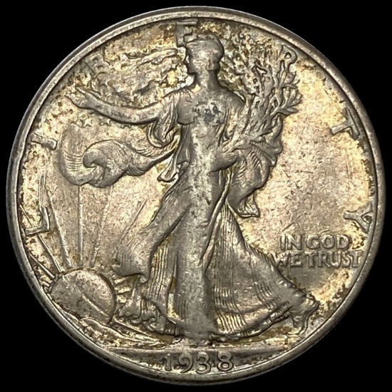 1938-D Silver Walking Liberty Half Dollar ABOUT UNCIRCULATED