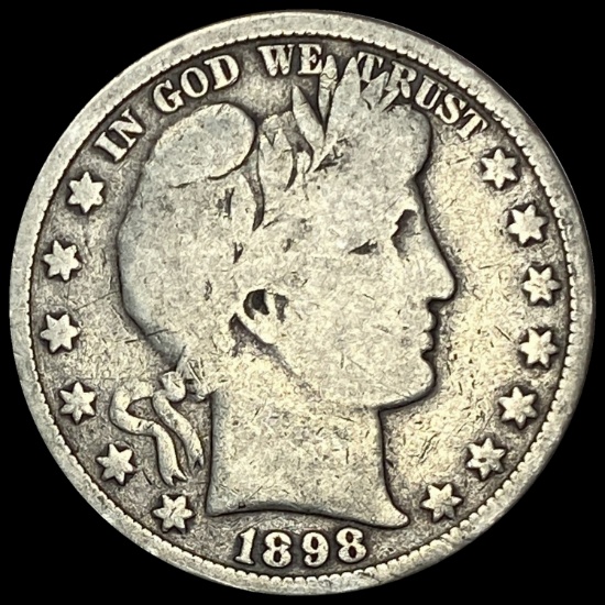 1898 Silver Barber Half Dollar NICELY CIRCULATED