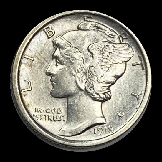 1918 Mercury Dime CLOSELY UNCIRCULATED