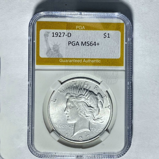 1927-D Silver Peace Dollar PGA MS64+