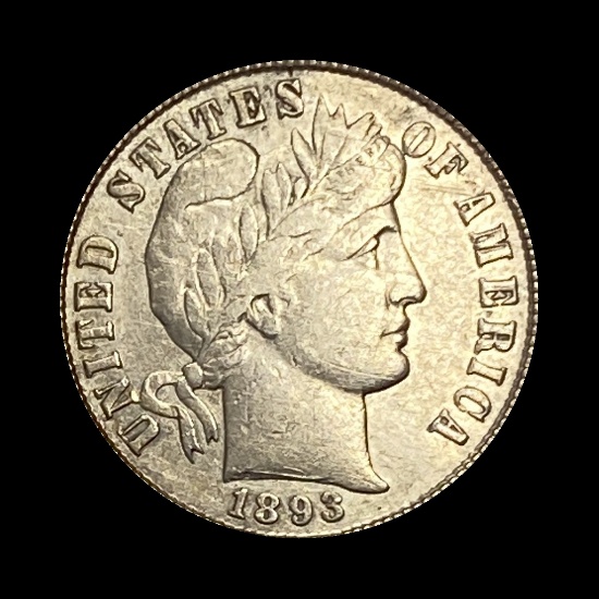 1893-S Silver Barber Dime LIGHTLY CIRCULATED