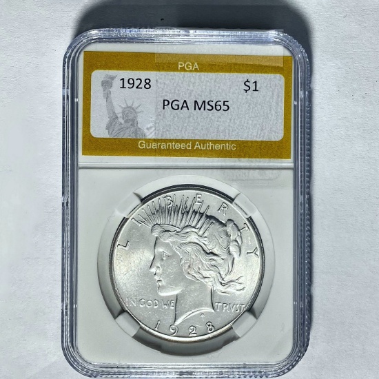1928 Silver Peace Dollar PGA MS65
