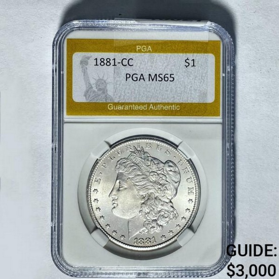 1881-CC Morgan Silver Dollar PGA MS65