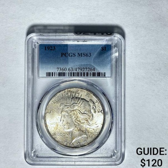 1923 Peace Dollar PCGS MS63 SILVER