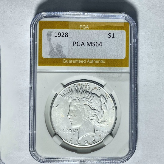 1928 Silver Peace Dollar PGA MS64
