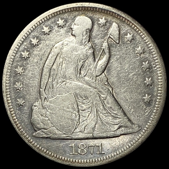 1871 Seated Liberty Silver Dollar CLOSELY UNCIRCULATED