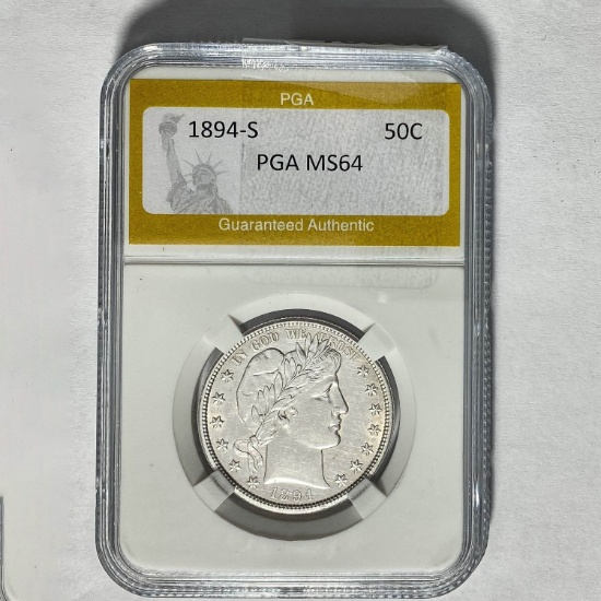 1894-S Barber Half Dollar PGA MS64
