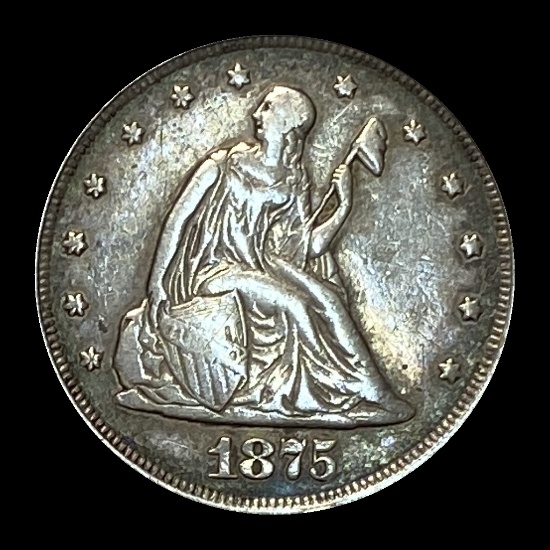 1875-S Seated Liberty Twenty Cent Piece LIGHTLY CIRCULATED