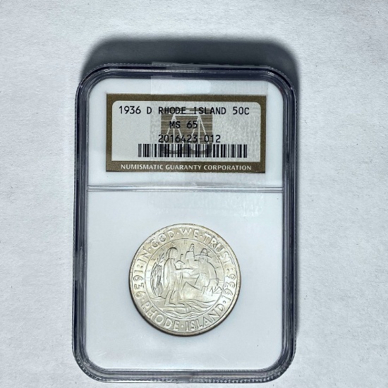 1936 D Rhode Island 50C NGC MS65