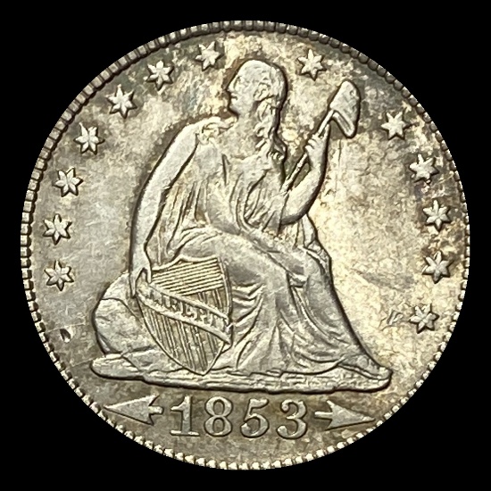 1853 Arrows Seated Liberty Quarter CHOICE AU