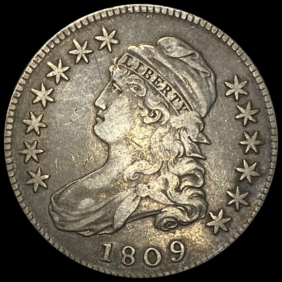 1809 Capped Bust Silver Half Dollar LIGHTLY CIRCULATED