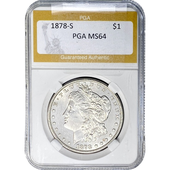 1878-S Morgan Silver Dollar PGA MS64