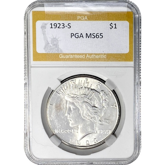 1923-S Silver Peace Dollar PGA MS65