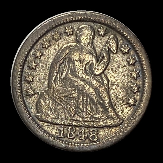 1848 Seated Liberty Dime LIGHTLY CIRCULATED
