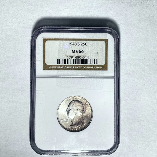 1948-S 25C Washington NGC MS 66