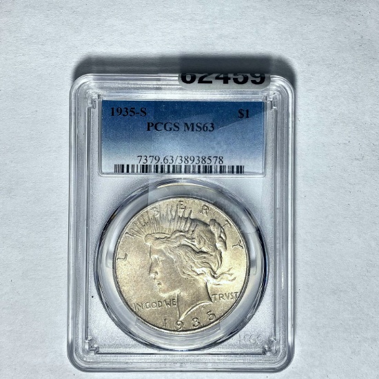 1935-S Silver Peace Dollar PCGS MS63