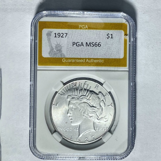 1927 Silver Peace Dollar PGA MS66