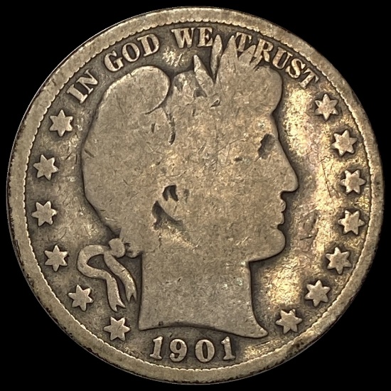 1901-S Silver Barber Half Dollar NICELY CIRCULATED