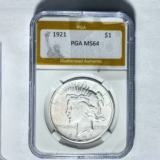 1921 Silver Peace Dollar PGA MS64