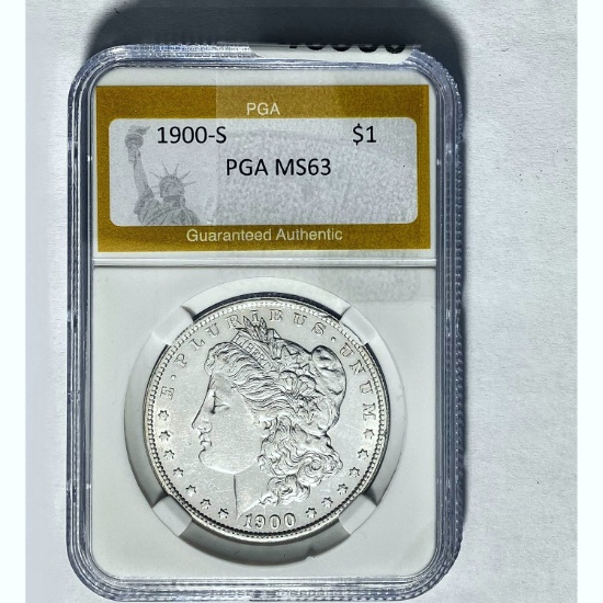 1900-S Morgan Silver Dollar PGA MS63