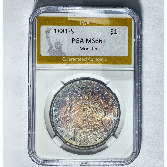 1881-S Morgan Silver Dollar PGA MS66+