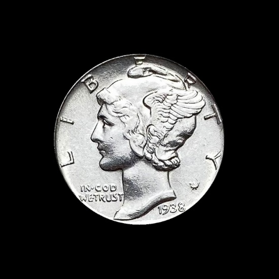 1938-D Silver Mercury Dime UNCIRCULATED