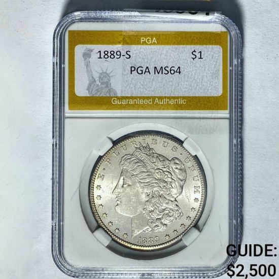 1889-S Morgan Silver Dollar PGA MS64
