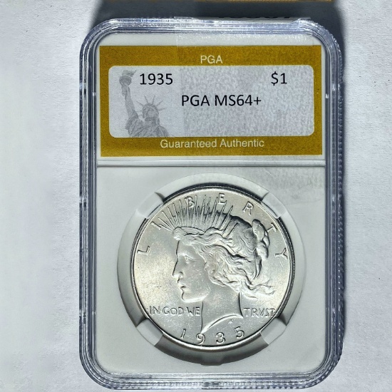 1935 Silver Peace Dollar PGA MS64+