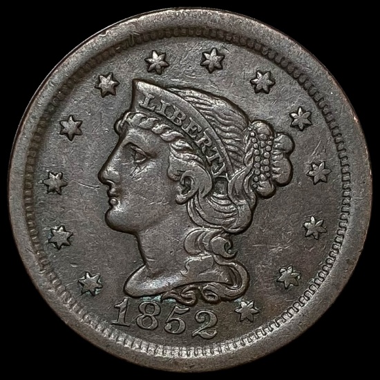 1852 Braided Hair Large Cent CLOSELY UNCIRCULATED