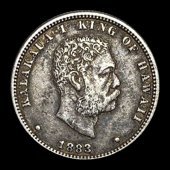 1883 Hawaii Silver 1/4 25C (Kalakaua I) NEARLY UNCIRCULATED