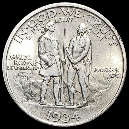 1934 Silver Half Dollar Daniel Boone Commemorative SUPERB GEM BU