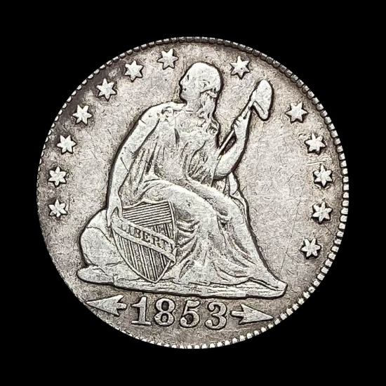 1853 Arrows Seated Liberty Quarter LIGHTLY CIRCULATED