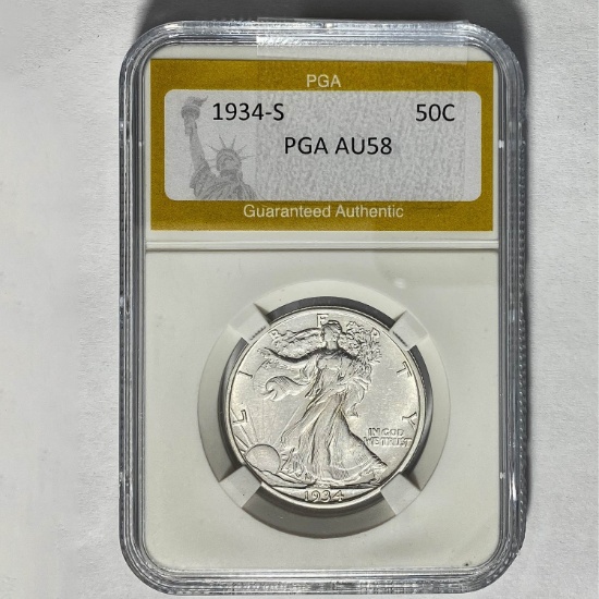 1934-S Walking Liberty Half Dollar PGA A