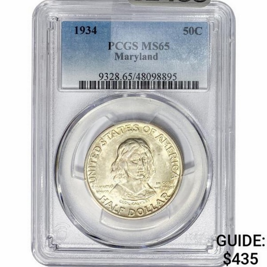 1934 Maryland Half Dollar PCGS MS65