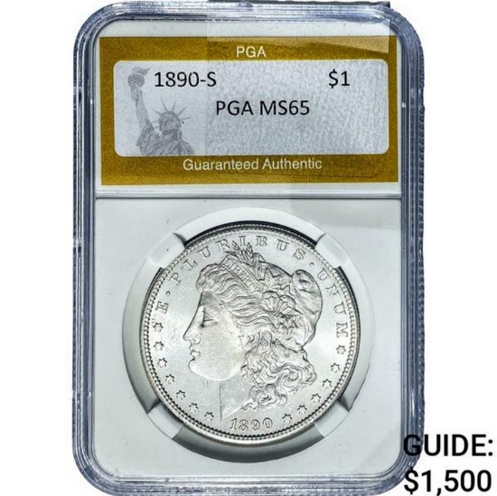 1890-S Morgan Dollar PGA MS65